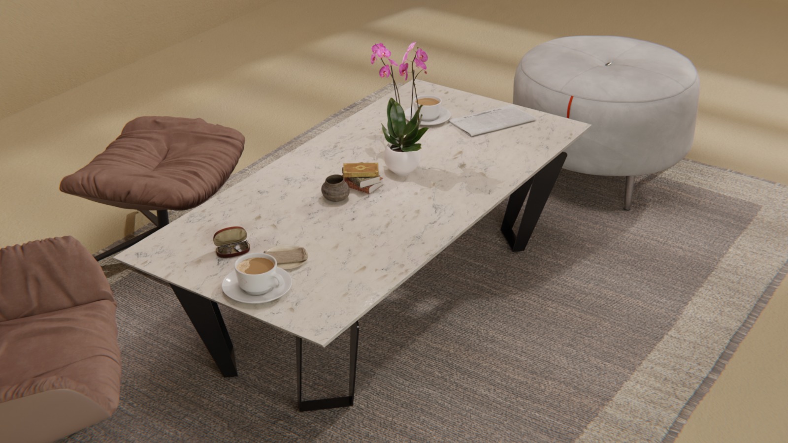 Black Marble Round Table